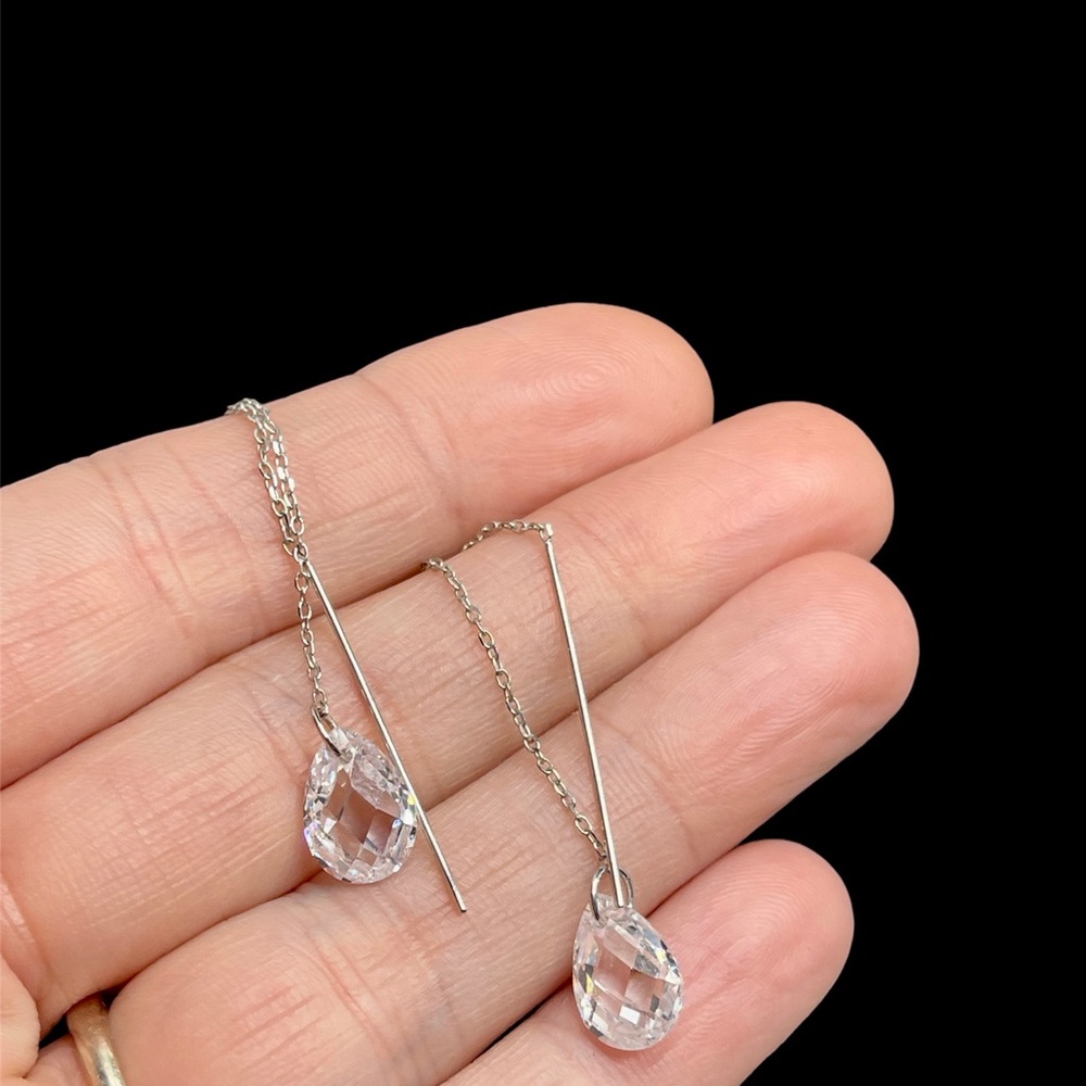 14kt white gold and rock crystal earrings